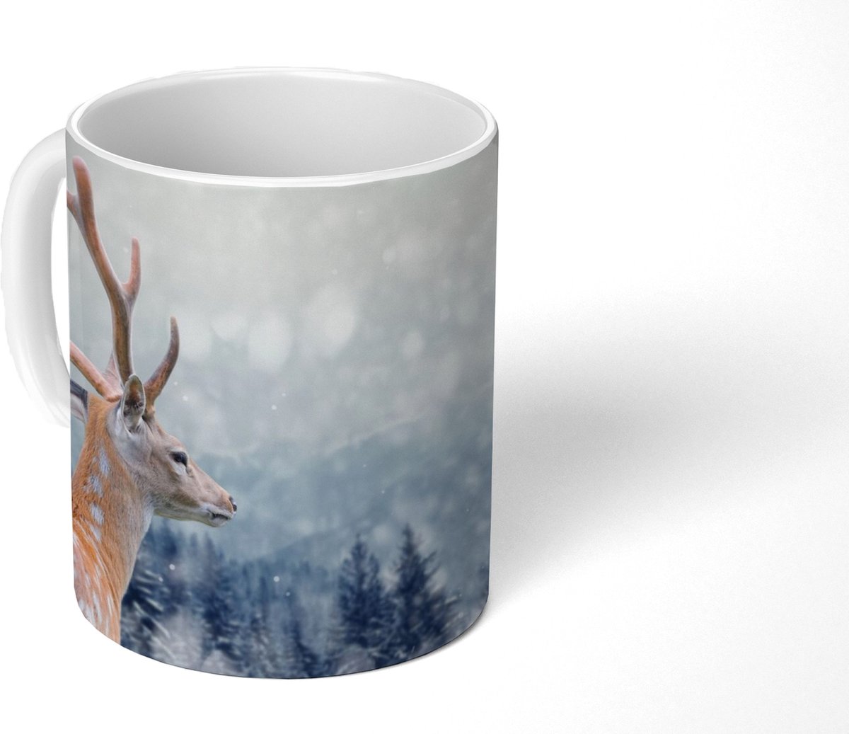 Mok - Koffiemok - Winter - Hert - Dieren - Mokken - 350 ML - Beker - Koffiemokken - Theemok