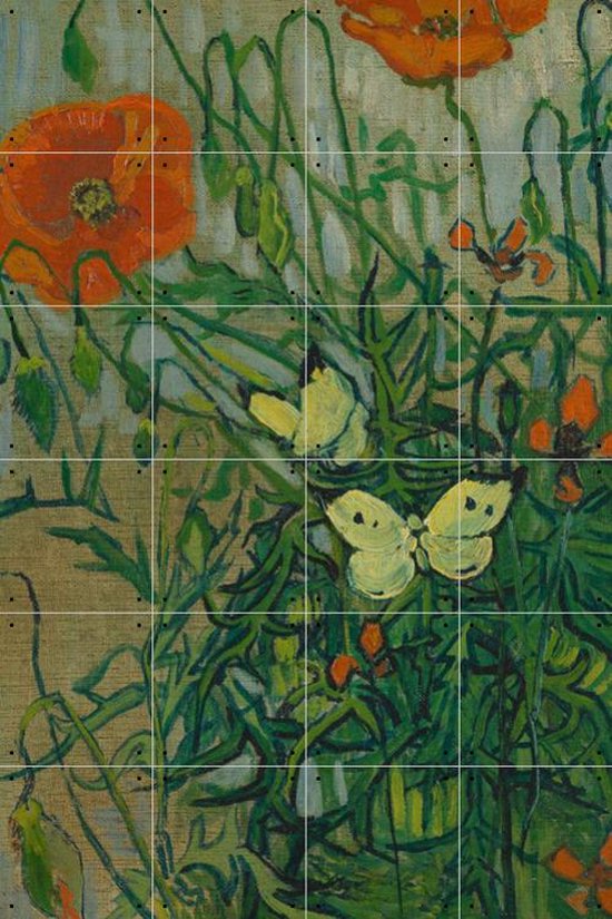 IXXI Vlinders en klaprozen - Vincent van Gogh - Wanddecoratie - 120 x 80 cm