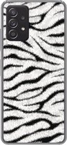 Geschikt voor Samsung Galaxy A53 5G hoesje - Dierenprint - Zebra - Wit - Siliconen Telefoonhoesje