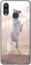 Geschikt voor Huawei P20 Lite (2020) hoesje - Paard - Zand - Palmboom - Siliconen Telefoonhoesje