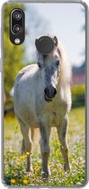 Geschikt voor Huawei P20 Lite (2020) hoesje - Paard - Bloemen - Licht - Siliconen Telefoonhoesje