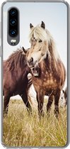Geschikt voor Huawei P30 hoesje - Paarden - Gras - Lente - Siliconen Telefoonhoesje