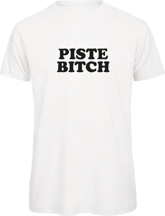 T-shirt wit XXL - Piste Bitch - soBAD. | Foute apres ski outfit | kleding | verkleedkleren | wintersport t-shirt | wintersport dames en heren