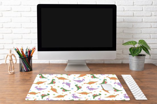 Bureau onderlegger 80x40 cm - Muismat Dino - Patronen - Sterren - Jongens - Meisjes - Kinderen - Kids - Bureaulegger xl - Desk mat beschermer - Computer muismatten