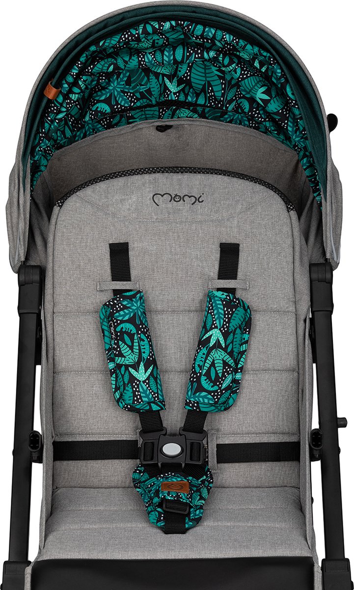 MoMi Estelle Dakar Wandelwagen - Compacte Lichtgewicht Buggy - XXL Wielen - Inclusief Regenhoes, Voetenzak & Muskietennet - Jungle Grijs-Groen – foto 8