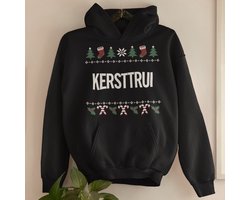 Foute Kerst Hoodie Candy Cane - Met tekst: Kersttrui - Kleur Zwart - ( MAAT 3XL - UNISEKS FIT ) - Kerstkleding voor Dames & Heren