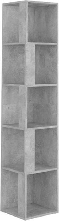 vidaXL-Hoekkast-33x33x164,5-cm-bewerkt-hout-betongrijs