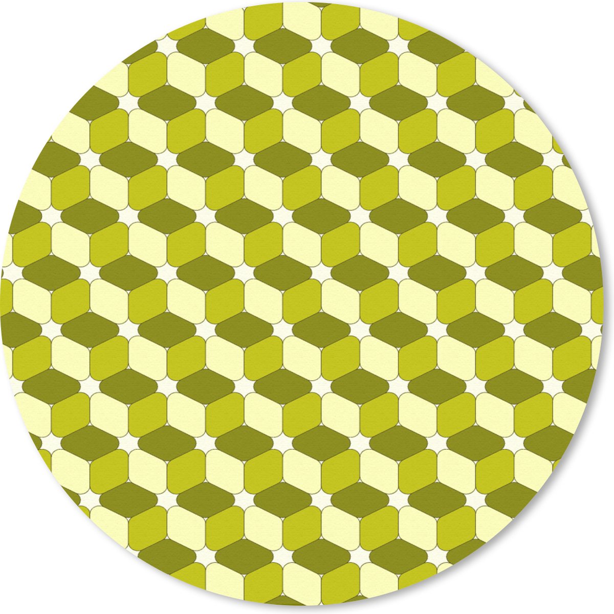 Muismat rond 50x50 cm - Mousepad Blokken - Patroon - 3D - Ronde muismatten