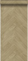 ESTAhome behang hout motief donker beige - 139174 - 0,53 x 10,05 m