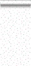 ESTAhome behang stippen roze, mintgroen en vergrijsd blauw - 139049 - 0,53 x 10,05 m