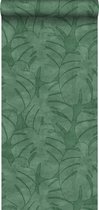 ESTAhome papier peint monstera feuilles vert foncé - 139004