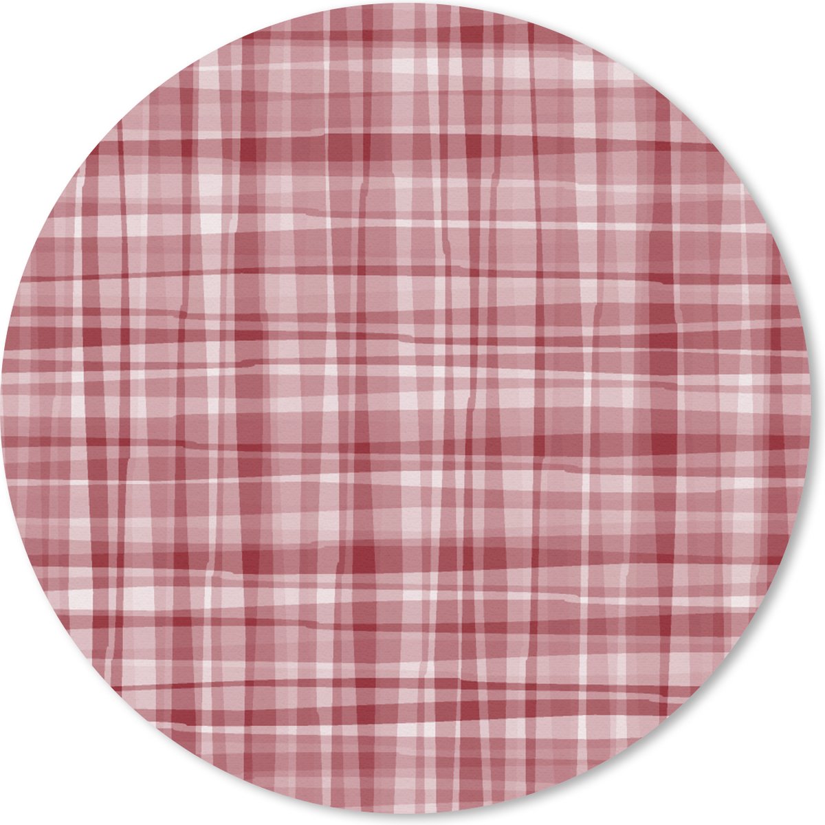 Muismat rond 30x30 cm - Mousepad Patroon - Rood - Waves - Ronde muismatten
