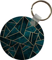 Porte-clés - Pierres - Or - Luxe - Motifs - Abstrait - Plastique - Rond - Cadeaux à distribuer
