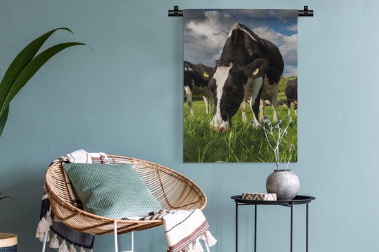 Tapisserie - Tissu mural - Vaches - Animaux - Herbe - Pâturage - Ferme - 60x80 cm - Tapisserie