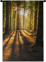 Wandkleed - Natuur - Bos - Zon - Groen - Bomen - Wandkleden voor binnen - Tapestry - Katoen - Woondecoratie - Wanddoek - 90x135 cm - Muurkleed - Slaapkamer - Wandtapijt - Muurdecoratie - Wandkleden