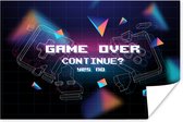 Game Poster - Gaming - Arcade - Game Over - Zwart - Blauw - Gamen - 30x20 cm