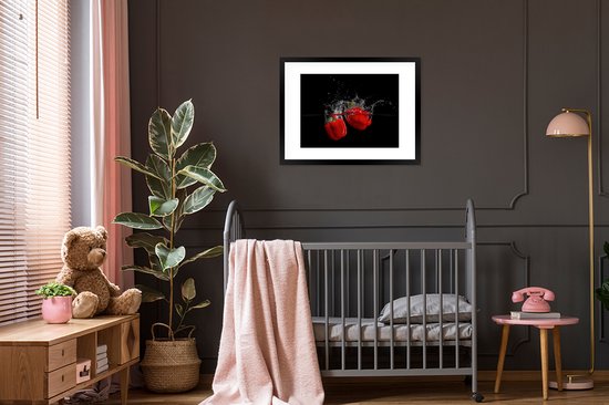 Cadre photo avec poster - Paprika - Légumes - Nature morte - Water - Rouge - 80x60 cm - Cadre poster - Décorations de Noël - Décoration de Noël pour l'intérieur - Noël