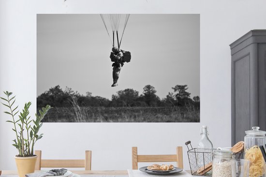 Stickers muraux - Film autocollant - Amérique - Zwart - Wit - Parachute - 120x80 cm - Film adhésif - Stickers muraux chambre d'enfant - Papier peint autocollant - Papier peint autocollant - Film autocollant