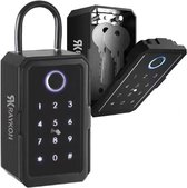 Raykon Boîte à clés Bluetooth avec empreinte digitale - Boîte à clés en métal avec code pour l'extérieur - Boîte à clés Soins à domicile - Boîte à clés - Boîte à clés