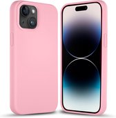 Coverzs Solid silicone case geschikt voor Apple iPhone 14 Plus (roze) - iPhone 14 Plus hoesje roze - iPhone 14 Plus case geschikt voor Apple - Luxe siliconen hoesje met 3-laags bescherming
