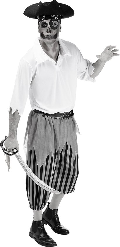 FUNIDELIA Déguisement Pirate Zombie Homme - Taille: M - Zwart