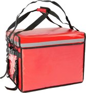 CityBAG - Rode draagbare koelkast 76 liter 50x39x39cm, isothermische tas rugzak voor picknick, camping, strand, voedselbezorging per motor of fiets