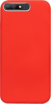 ADEL Siliconen Back Cover Softcase Hoesje Geschikt voor Huawei Y6 (2018) - Rood