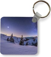 Sleutelhanger - Uitdeelcadeautjes - Winter - Sneeuw - Nacht - Bomen - Plastic