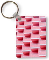 Sleutelhanger - Roze - Balkon - Zomer - Architectuur - Uitdeelcadeautjes - Plastic