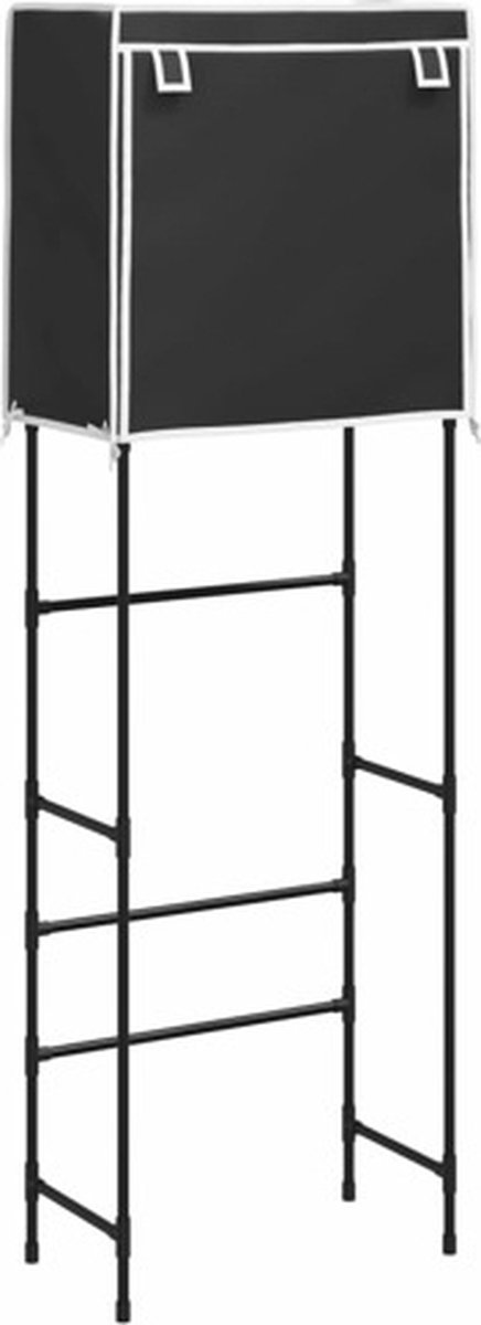 vidaXL Toiletrek 2-laags 56x30x170 cm ijzer zwart