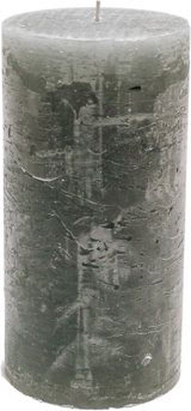 Bougie pilier - gris - 10x20cm - paraffine - lot de 3