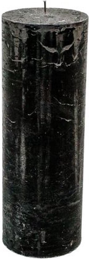Stompkaars - zwart - 7x20cm - parafine - set van 3