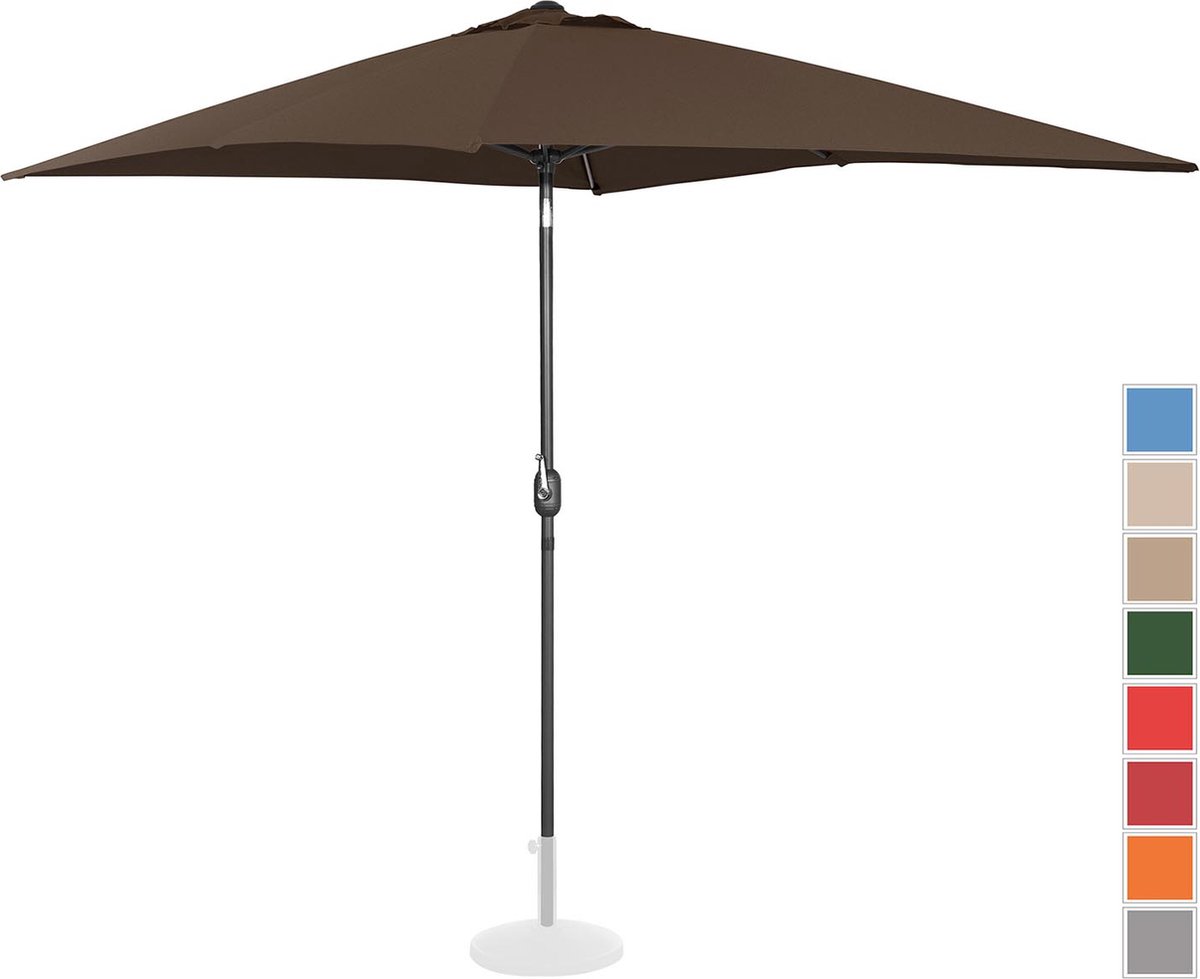 Uniprodo Parasol groot - bruin - rechthoekig - 200 x 300 cm - kantelbaar