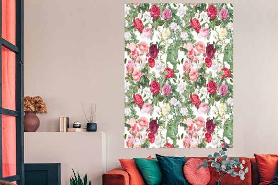 Poster Fleurs - Vintage - Roses - 120x180 cm XXL