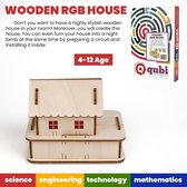 Qubi Duurzaam Houten Speelgoed Huis voor Kinderen – Bouwpakket Huis - 3D Houten Modelbouw Puzzel