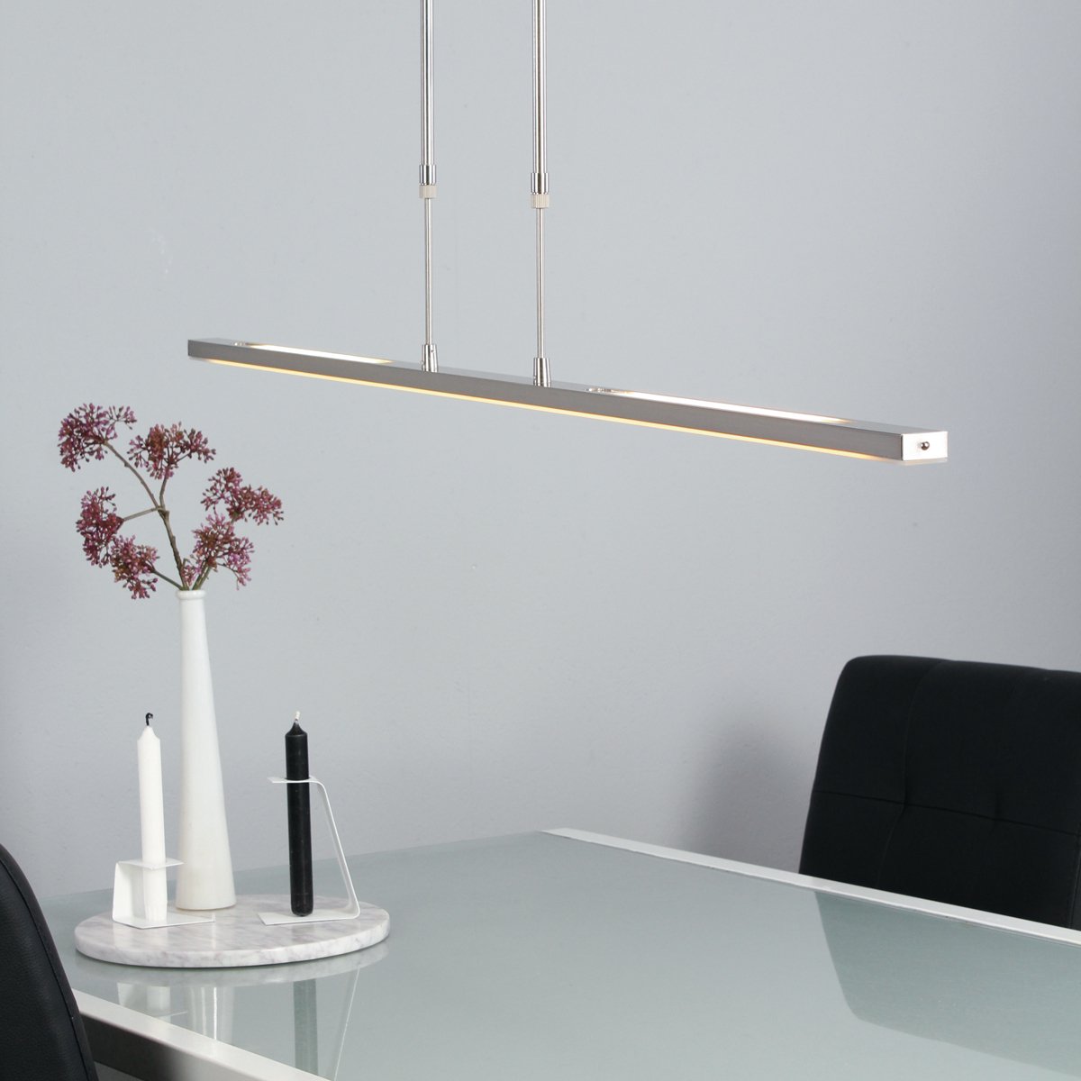 Hanglamp - Bussandri Limited - Modern - Kunststof - Modern - LED - L: 122cm - Voor Binnen - Woonkamer - Eetkamer - Zilver