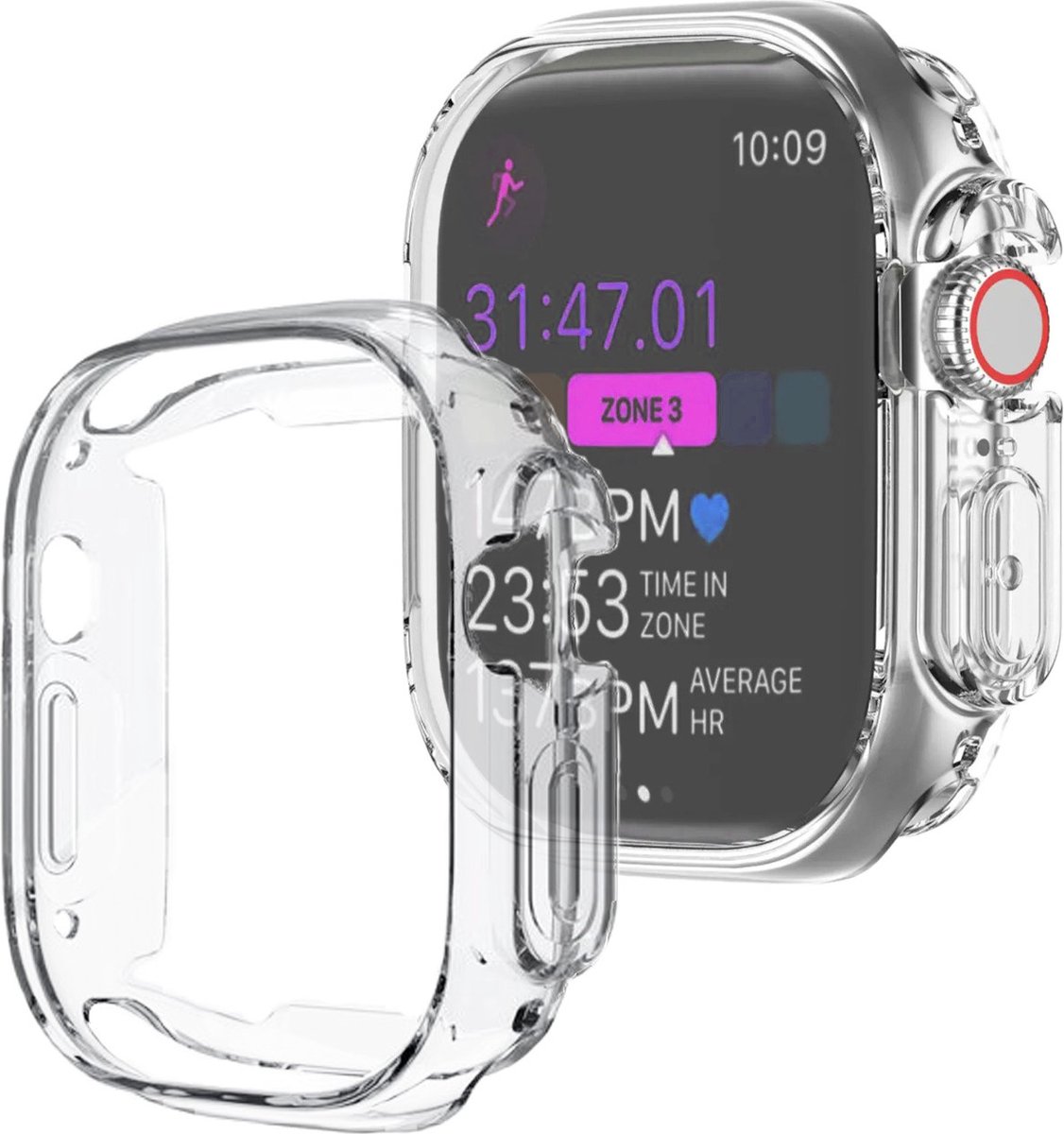 Hoes Geschikt voor Apple Watch Ultra Hoesje Siliconen Case - Hoesje Geschikt voor Apple Watch Ultra (49 mm) Hoes - Transparant