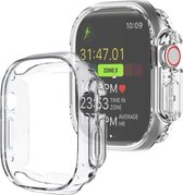 Siliconen Hoes Geschikt voor Apple Watch Ultra Hoesje Cover Case - Hoesje Geschikt voor Apple Watch Ultra (49 mm) Hoes Siliconen Case - Transparant