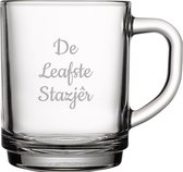 Gegraveerde theeglas 25,5cl De Leafste Stazjêr