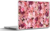 Laptop sticker - 10.1 inch - Bloemen - Roze - Rozen - 25x18cm - Laptopstickers - Laptop skin - Cover