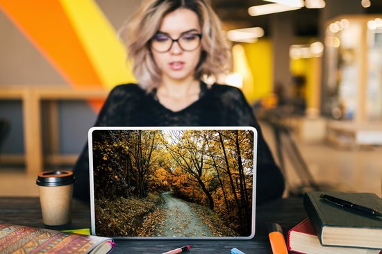 Laptop sticker - 13.3 inch - Bladeren - Herfst - Bos - 31x22,5cm - Laptopstickers - Laptop skin - Cover