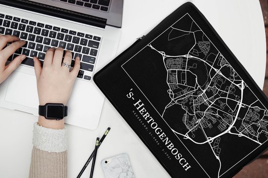 Housse pour ordinateur portable 15,6 pouces - Carte - 's-Hertogenbosch - Plan de la ville - Carte - Housse pour ordinateur portable