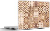 Laptop sticker - 12.3 inch - Bloemen - Figuren - Vintage - Bruin - Design - 30x22cm - Laptopstickers - Laptop skin - Cover