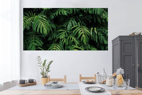 Stickers muraux - Film autocollant - Feuilles - Monstera - Abstrait - Filles - Filles - Enfants - 160x80 cm - Film adhésif - Stickers muraux Chambre d'enfant - Papier peint autocollant