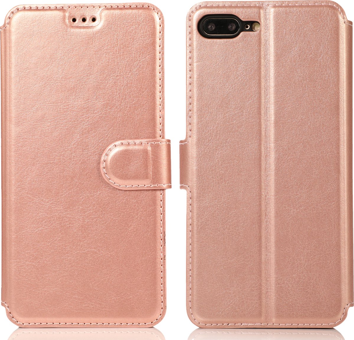 Bookcase Geschikt voor Apple iPhone 7 Plus / 8 Plus - Roze - Pasjeshouder - Portemonnee