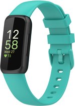 Siliconen Smartwatch bandje - Geschikt voor Fitbit Inspire 3 siliconen bandje - aqua - Strap-it Horlogeband / Polsband / Armband - Maat: Maat S