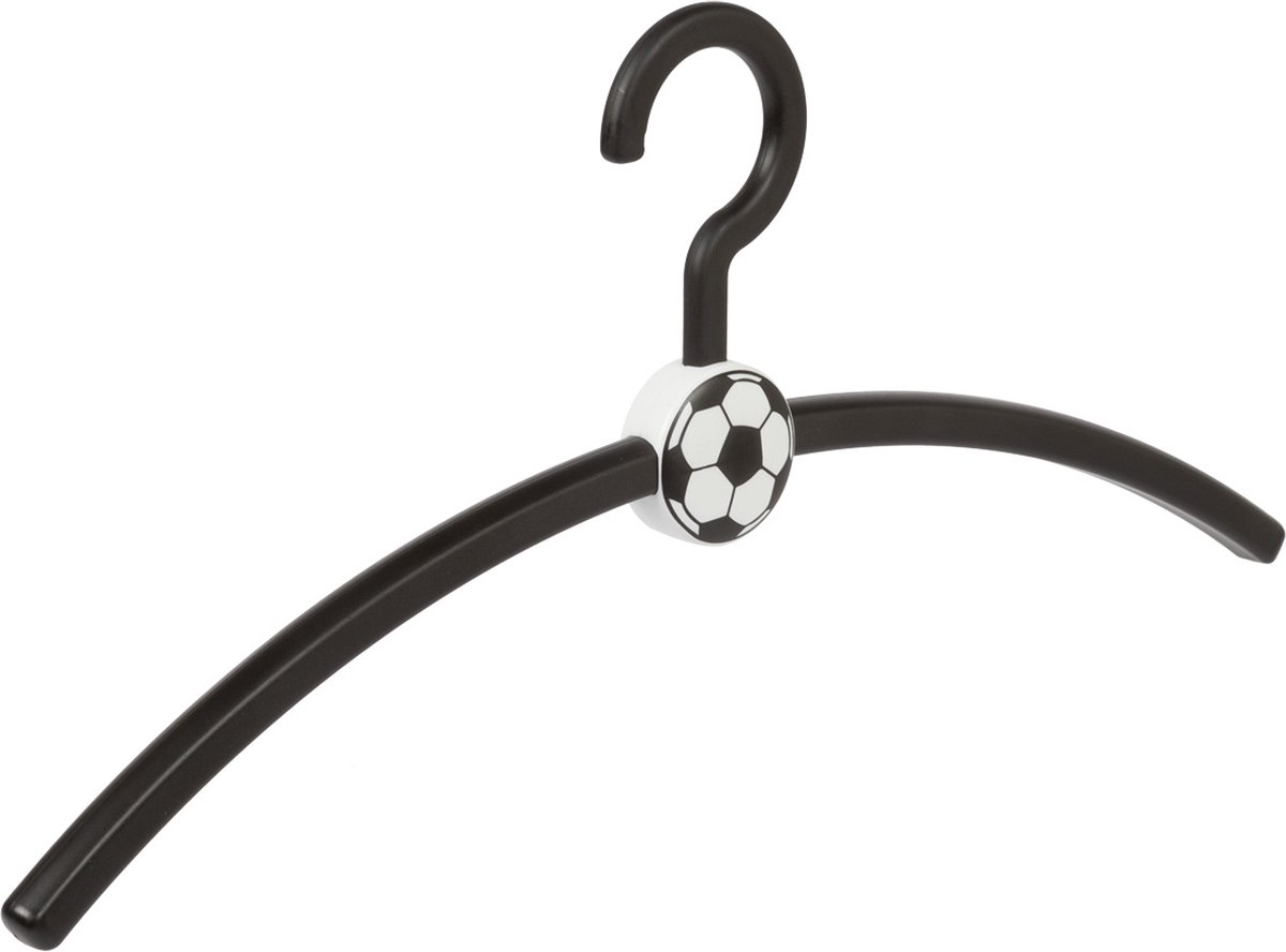 De Kledinghanger Gigant - 6 x Garderobehanger Fan / voetbalhanger kunststof zwart, 45 cm