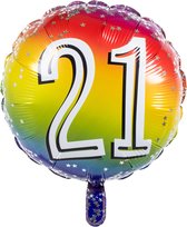 Boland - Folieballon '21' 21 - Multi - Cijfer ballon