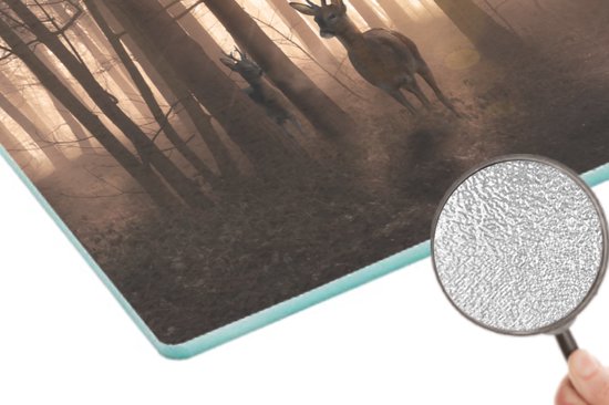 Planche à découper en Verres - 28x20 - Cerf - Forêt - Soleil - Planches à découper en Glas