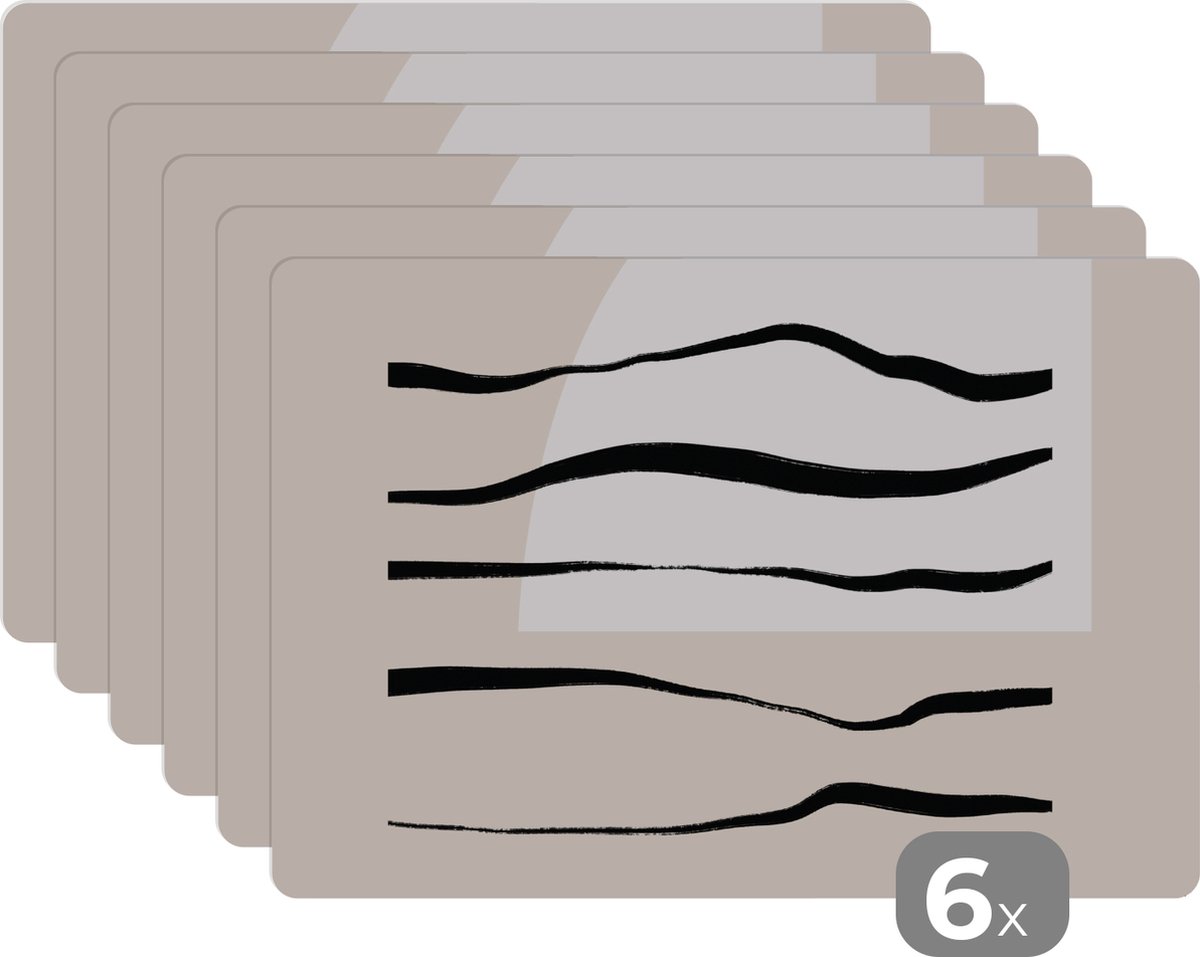 Placemat - Pastel - Abstract - Design - Onderleggers - 45x30 cm - Keuken - 6 stuks
